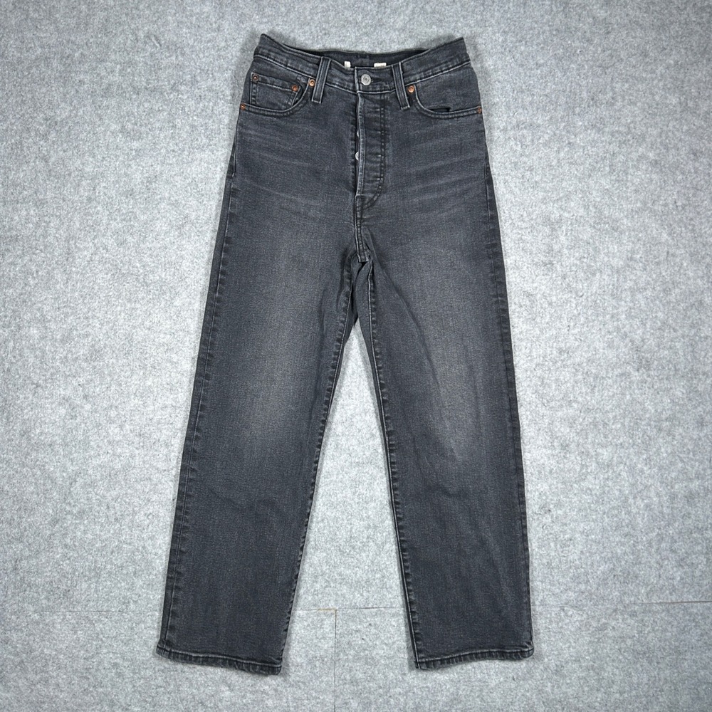 Levi's Denim Jeans Womens 26 Black Ribcage Straight High Rise Casual